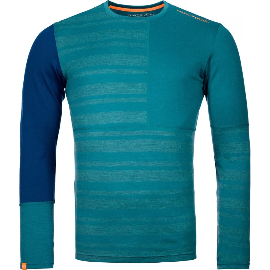 Термокофта Ortovox 185 Rock'n'Wool Long Sleeve Mns pacific green - M - бірюзовий (025.001.0155) - зображення 1
