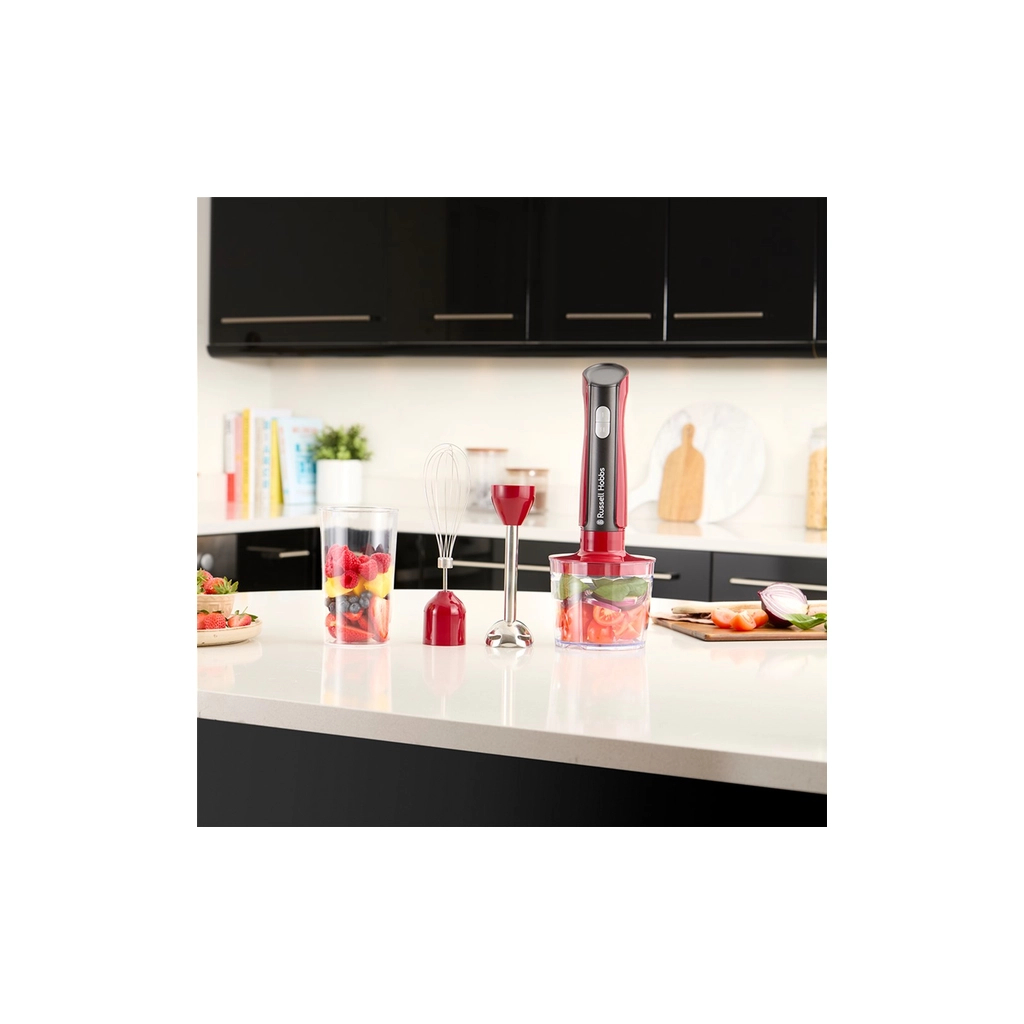 Блендер Russell Hobbs Hobbs заглибний Desire Red, 500Вт, чаша-500мл, вінчик, міні-подріб. (27140-56) - зображення 9