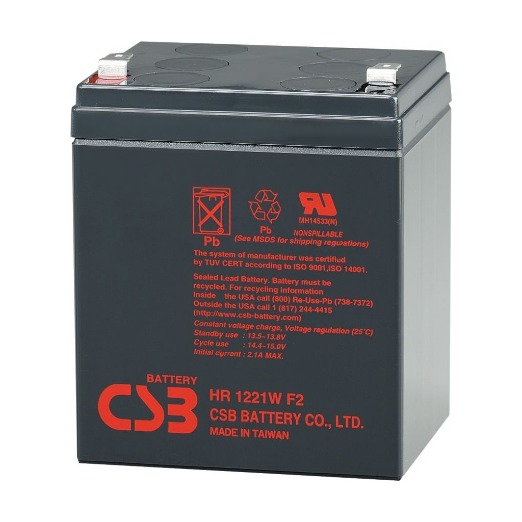 Батарея до ДБЖ 12В 5 Ач CSB (HR1221W F2) - зображення 1