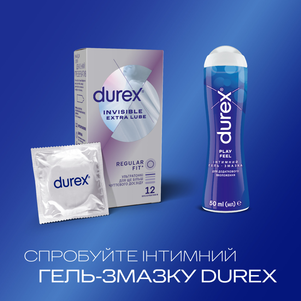 Презервативи Durex Invisible Extra Lube ультратонкі з додатковою змазкою 12 шт. (5052197057089) - зображення 5