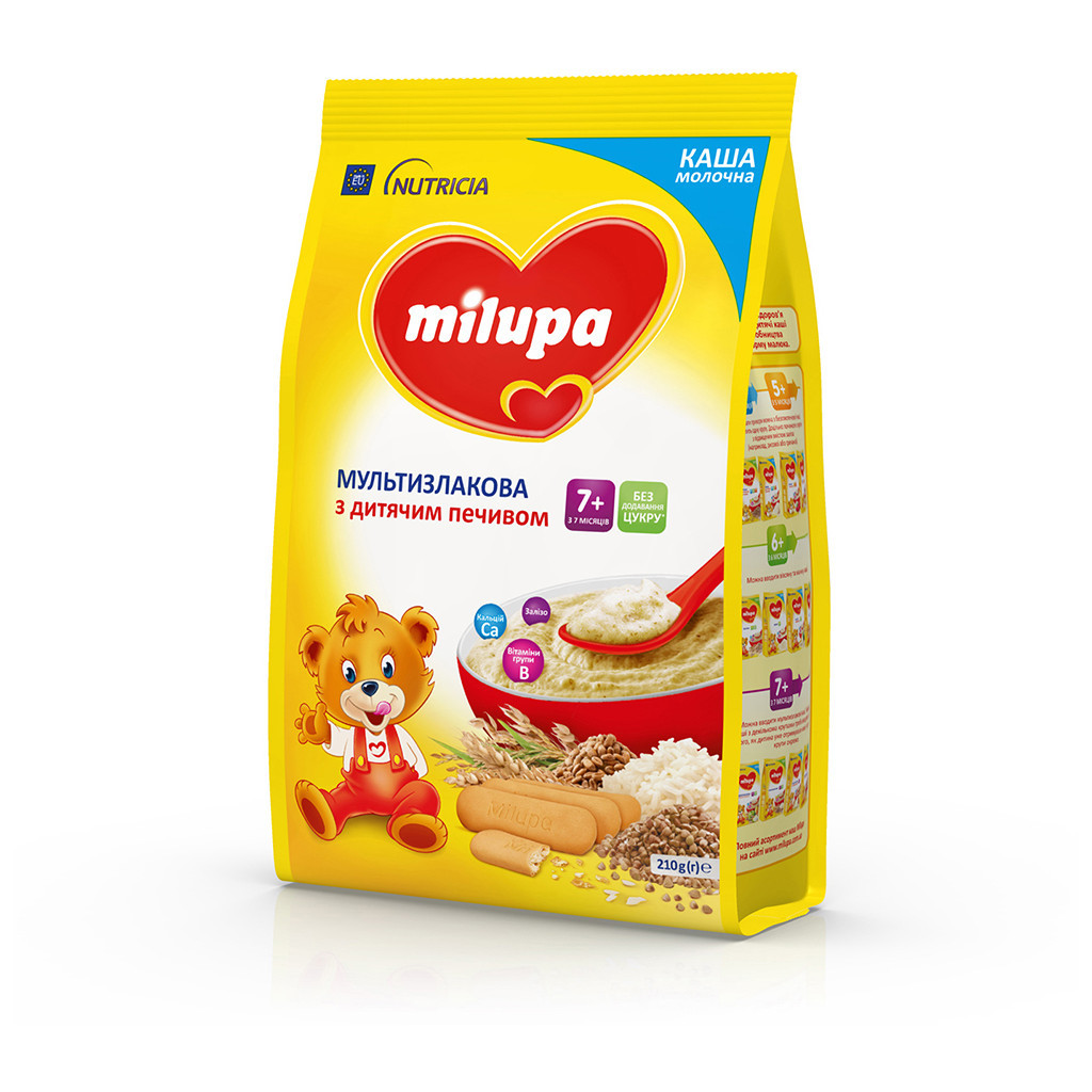 Дитяча каша Milupa молочна Мультизлакова з дитячим печивом 210 г (5900852931161) - изображение 12