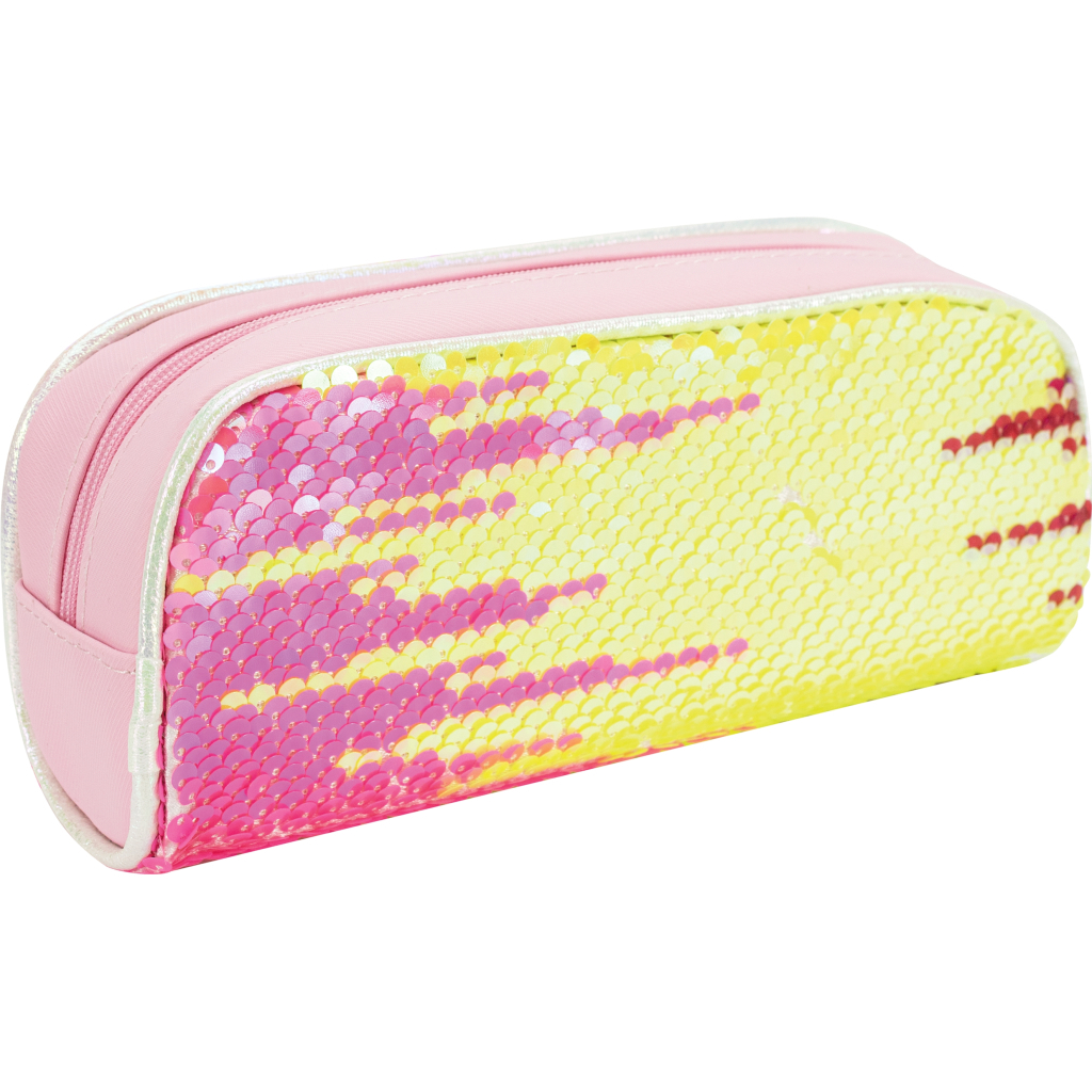 Пенал Cool For School з паєтками 1 відділення Жовтий (6571-yellow) - зображення 2