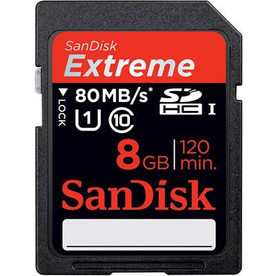 Карта пам'яті SanDisk 8Gb SDHC HD Video eXtreme UHS-I Class 10 (SDSDXS-008G-X46) - зображення 1