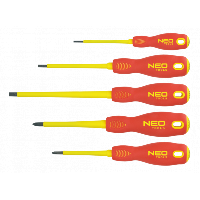 Набір викруток Neo Tools шліцева (1000 В), набір 5 шт (04-220) - зображення 1