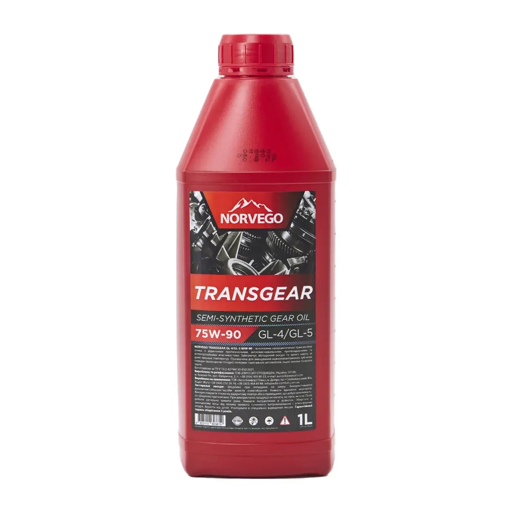 Трансмісійна олива NORVEGO TRANSGEAR GL4/GL-5 75W90 1л (4823110603819) - зображення 1