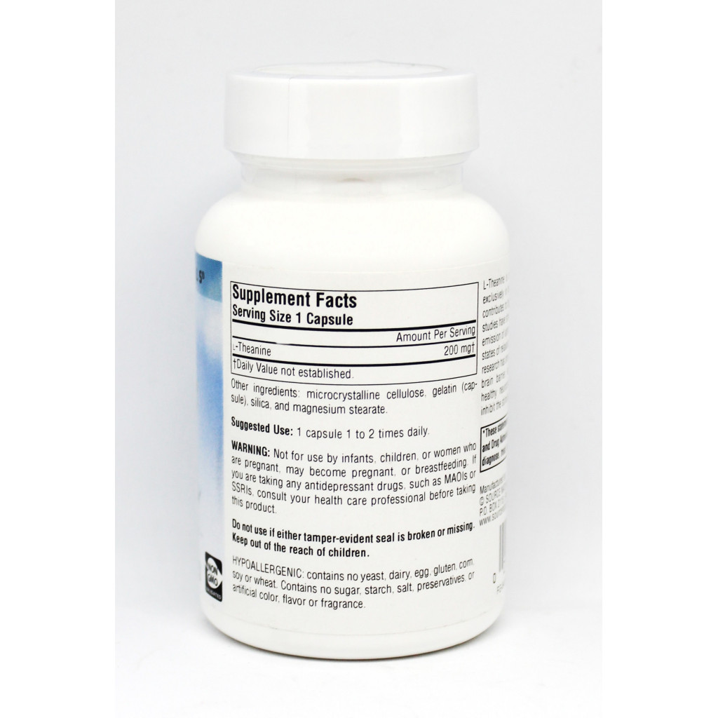 Амінокислота Source Naturals Теанін 200мг, Serene Science, 60 капсул (SNS-01646) - зображення 2