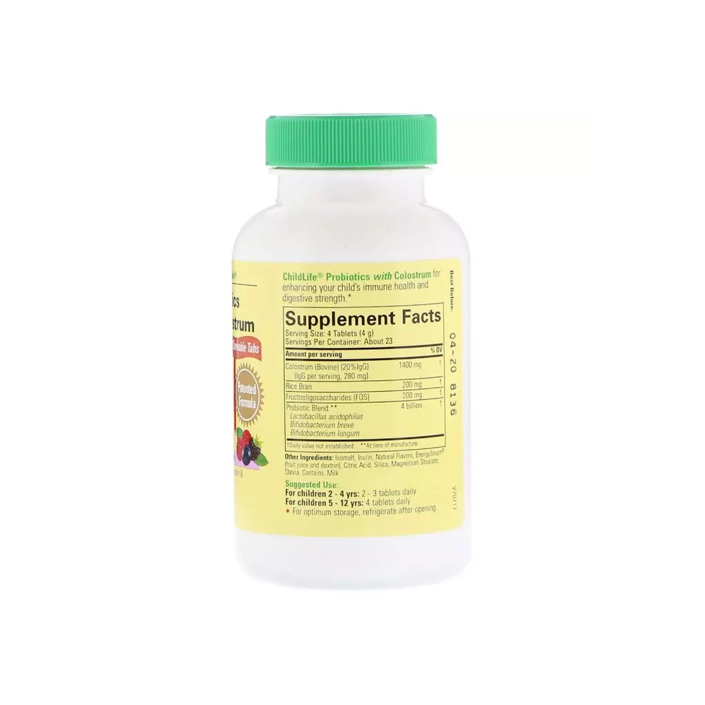 Пробіотики ChildLife Пробіотики для Дітей з Молозивом, Смак ягід, Probiotics with Co (CDL-11100) - зображення 2