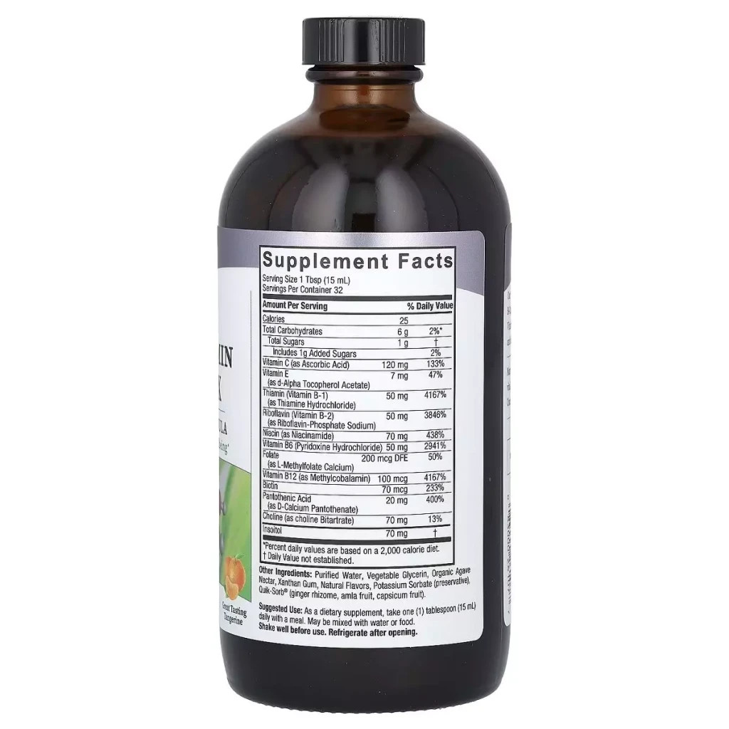 Вітамін Nature's Answer Рідкий комплекс вітамінів групи B, смак мандарину, Liquid (NTA-26107) - зображення 2