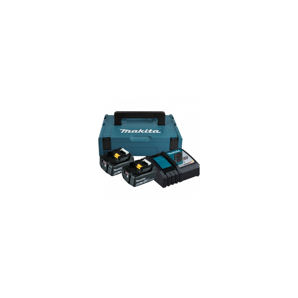 Набір акумулятор + зарядний пристрій Makita LXT BL1860B, 18V, 2x6Ah, DC18RC, Makpac (198116-4) - зображення 2