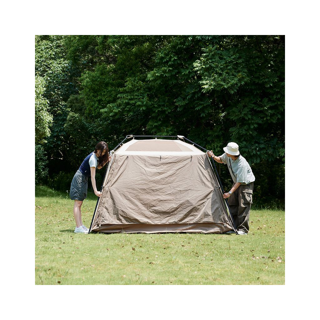 Намет Naturehike з навісом Village CNK2300ZP022 коричневий великий (6976023920189) - зображення 5