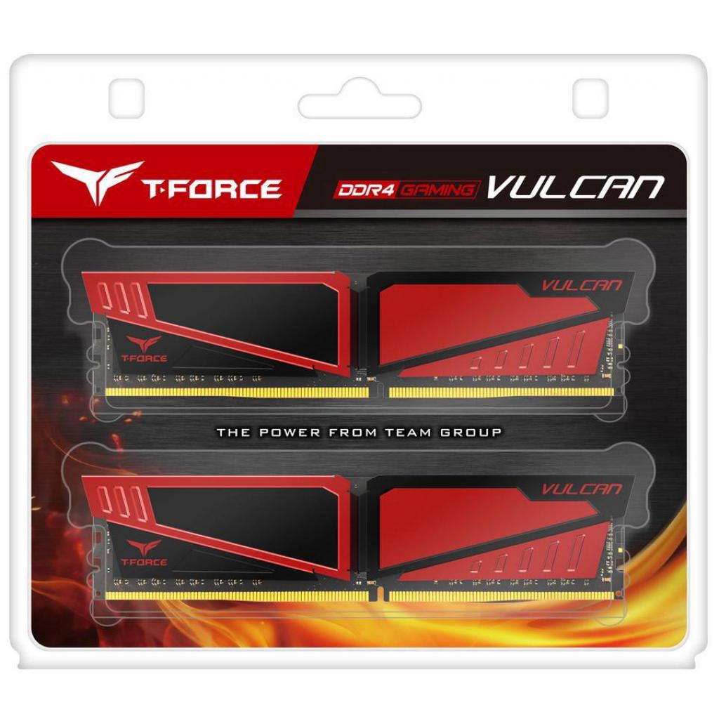 Модуль пам'яті для комп'ютера DDR4 16GB (2x8GB) 2400 MHz T-Force Vulcan Red Team (TLRED416G2400HC14DC01) - зображення 3