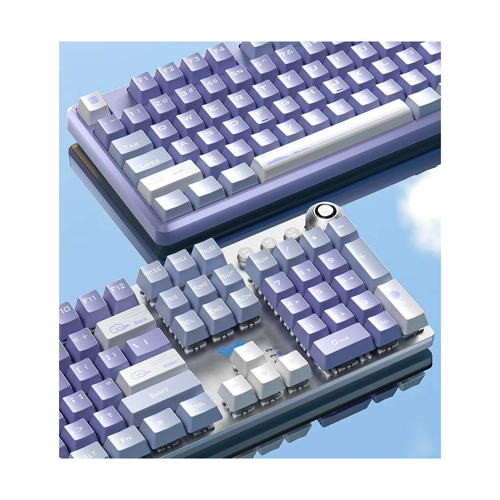 Клавіатура Aula F2088 Pro Mechanical White/Violet + 9 Purple keys KRGD Blue USB UA (6948391234915) - зображення 2