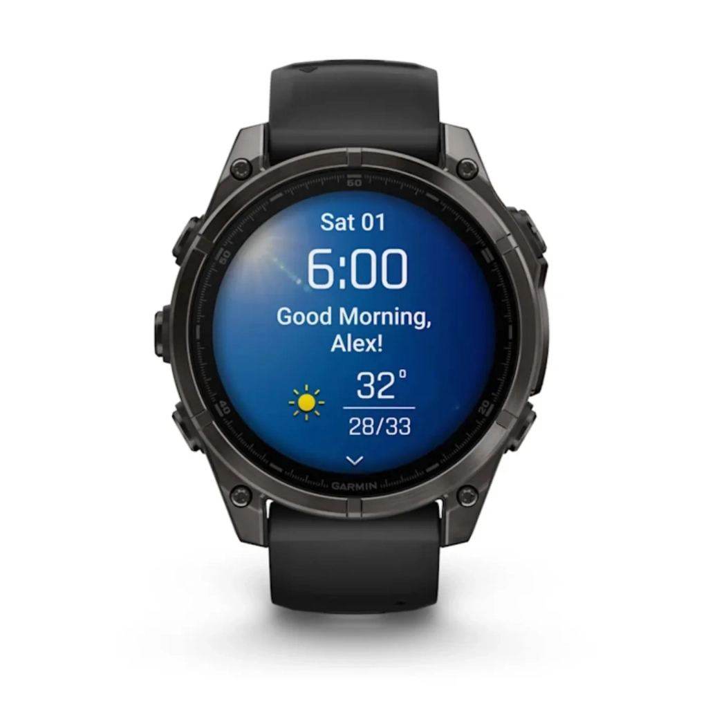 Смарт-годинник Garmin fenix 8 47mm, AMOLED, Saph, CrbnGryTi/Blk, Blk/PebbleGryBnd, GPS (010-02904-21/010-02904-29) - изображение 2
