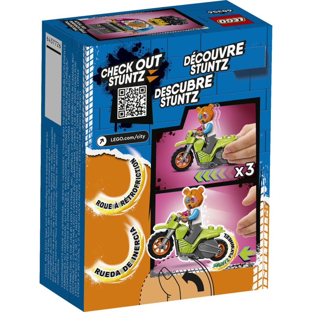 Конструктор LEGO City Каскадерський мотоцикл ведмедя 10 деталей (60356) - зображення 6