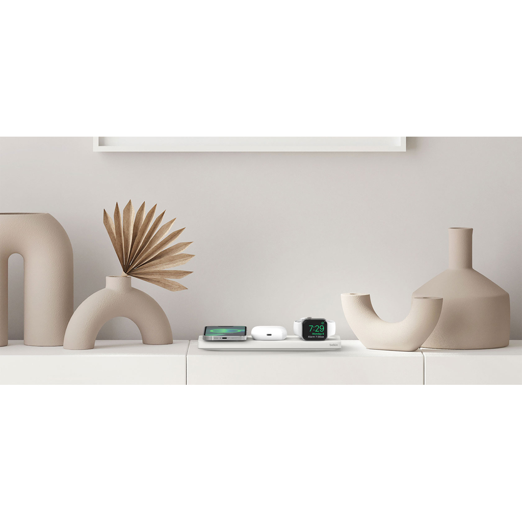 Зарядний пристрій Belkin 3in1 MagSafe, white (WIZ016VFWH) - зображення 2