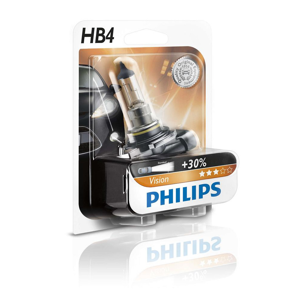 Автолампа Philips HB4 Vision, 3200K, 1шт (9006PRB1) - зображення 1