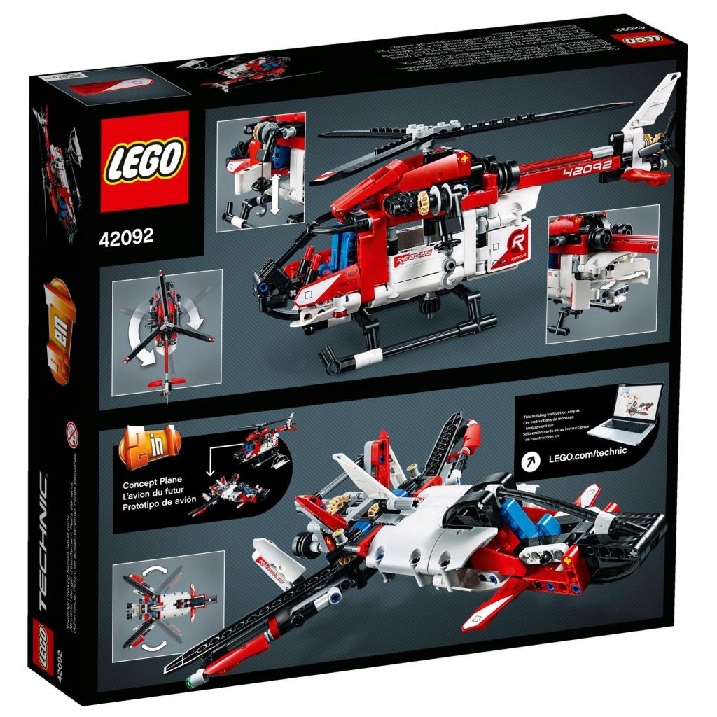 Конструктор LEGO TECHNIC Рятувальний гелікоптер 325 деталей (42092) - зображення 8