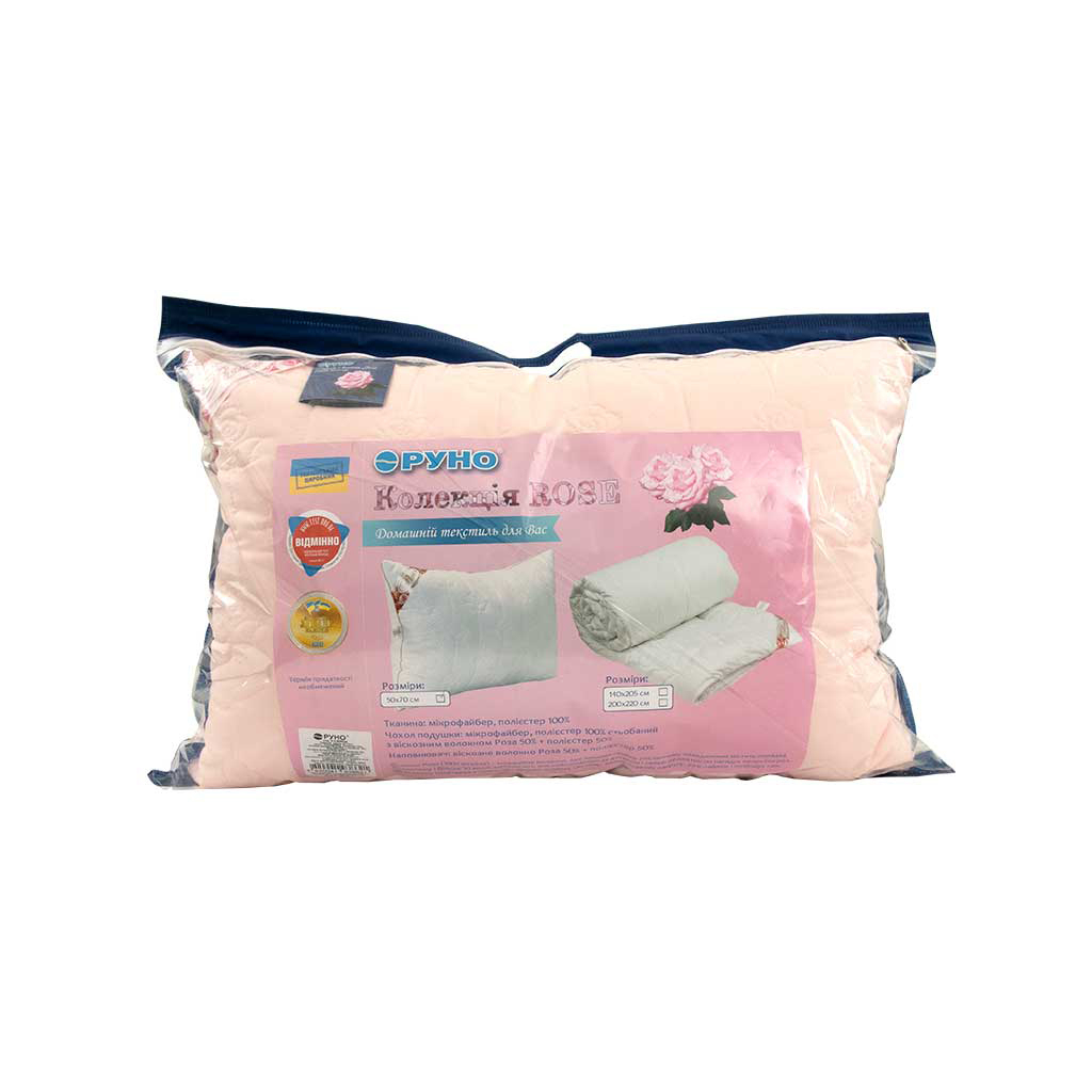 Подушка Руно Rose з волокном рози рожева 50х70 см (310.52Rose Pink) - зображення 5