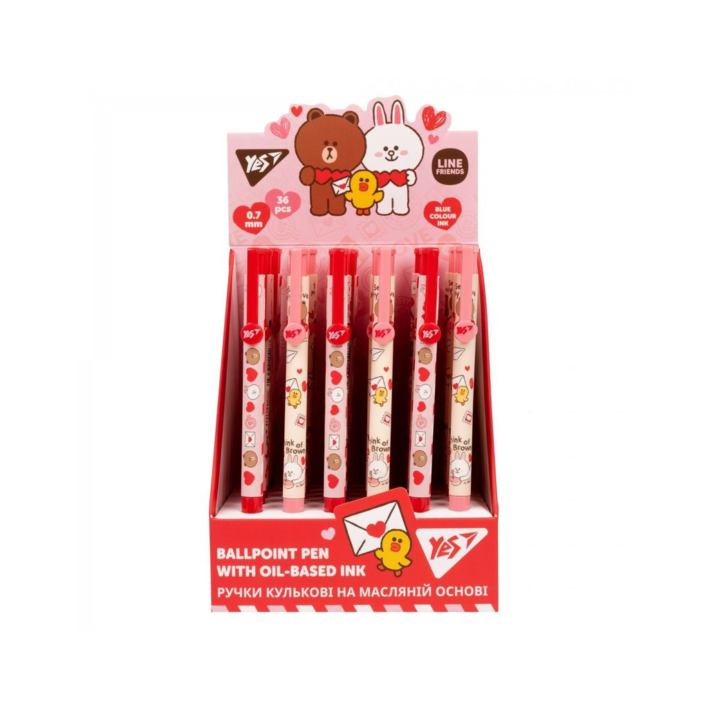 Ручка кулькова Yes Line Friends Love Letter автоматична 0,7 мм синя (412119) - зображення 4