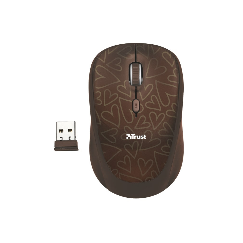 Чохол до ноутбука Trust 15.6" Yvo Mouse & Sleeve Brown-hearts + mouse (23446) - зображення 3