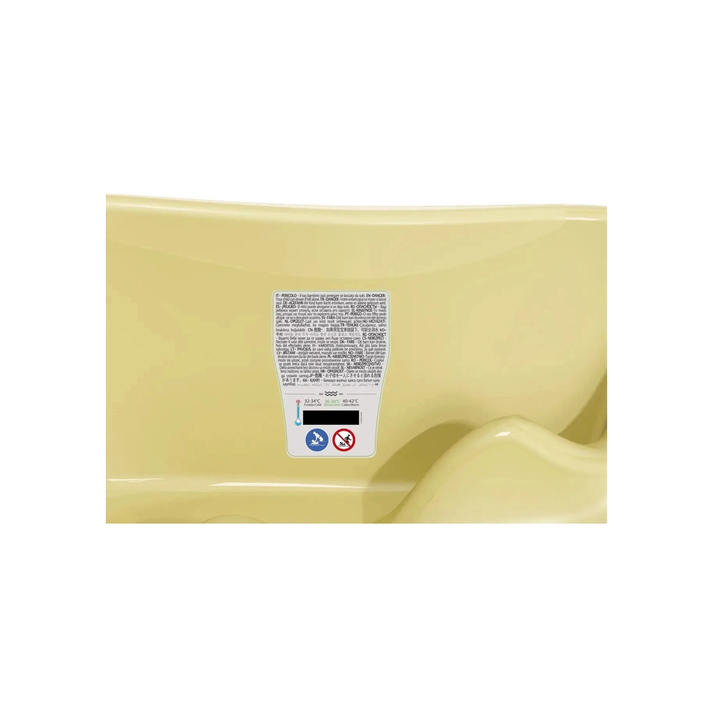 Ванночка Ok Baby Onda з анатомічною гіркою і термодатчиком, жовтий (38231300) - зображення 5