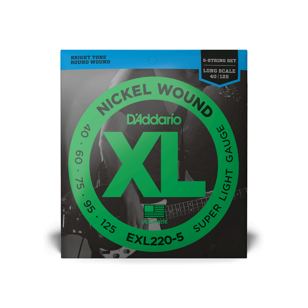 Струни для гітари D'Addario XL Nickel Wound Bass Super Light 5-String (40-125) (EXL220-5) - зображення 1