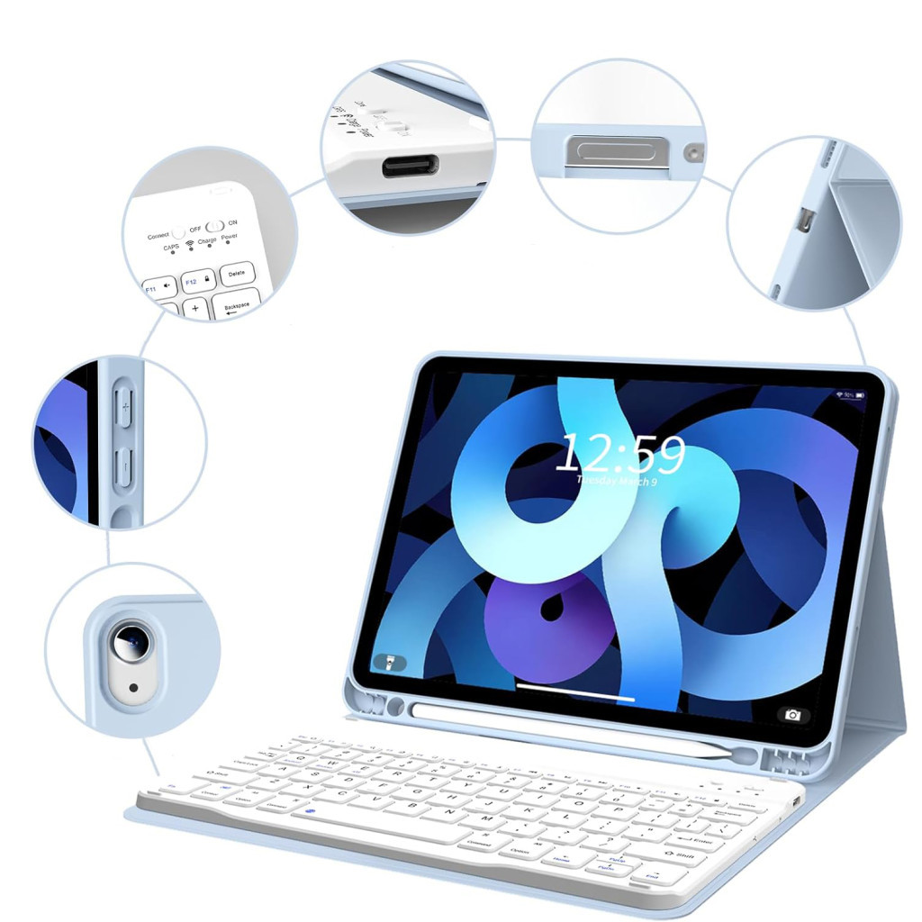 Чохол до планшета BeCover Keyboard Apple iPad Air 11" M2/M3 (2024/2025) Light Blue (711397) - зображення 2