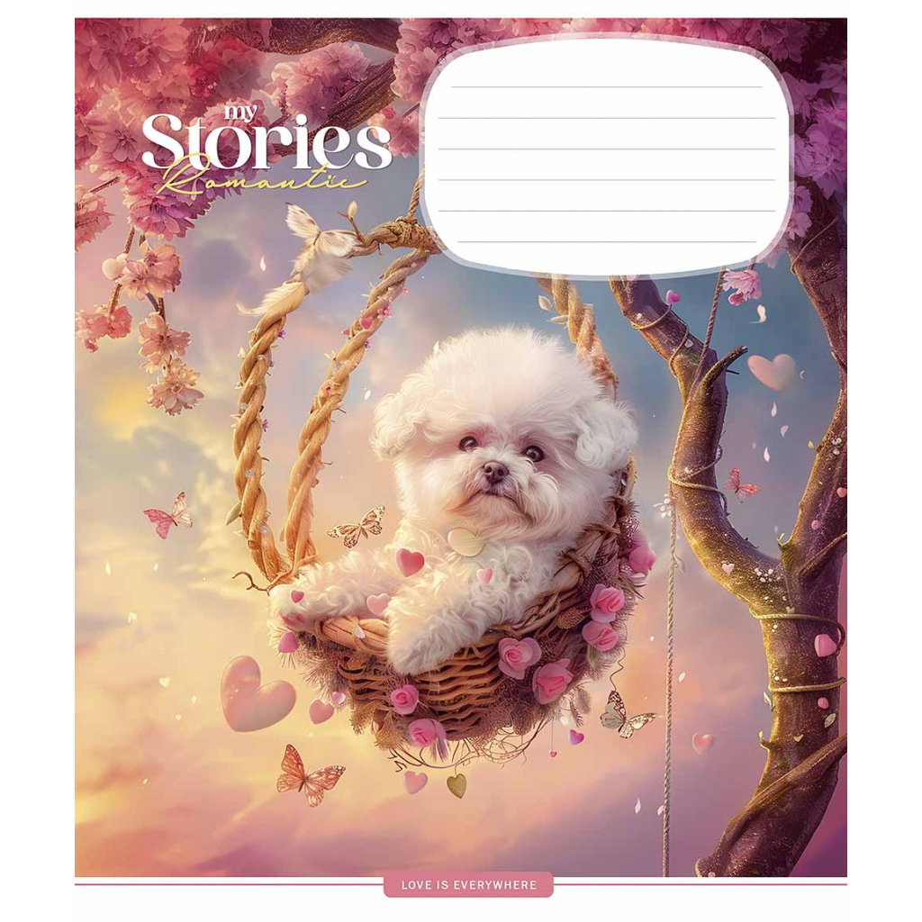 Зошит Школярик Romantic stories 12 аркушів коса лінія (012-3464C) - зображення 4