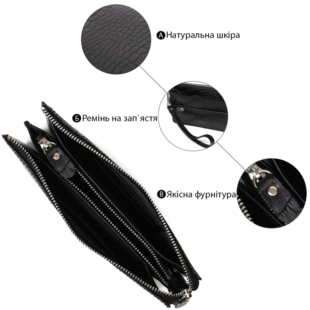 Гаманець Bond Accessories На два відділення з натуральної шкіри Чорна (22044) - зображення 5