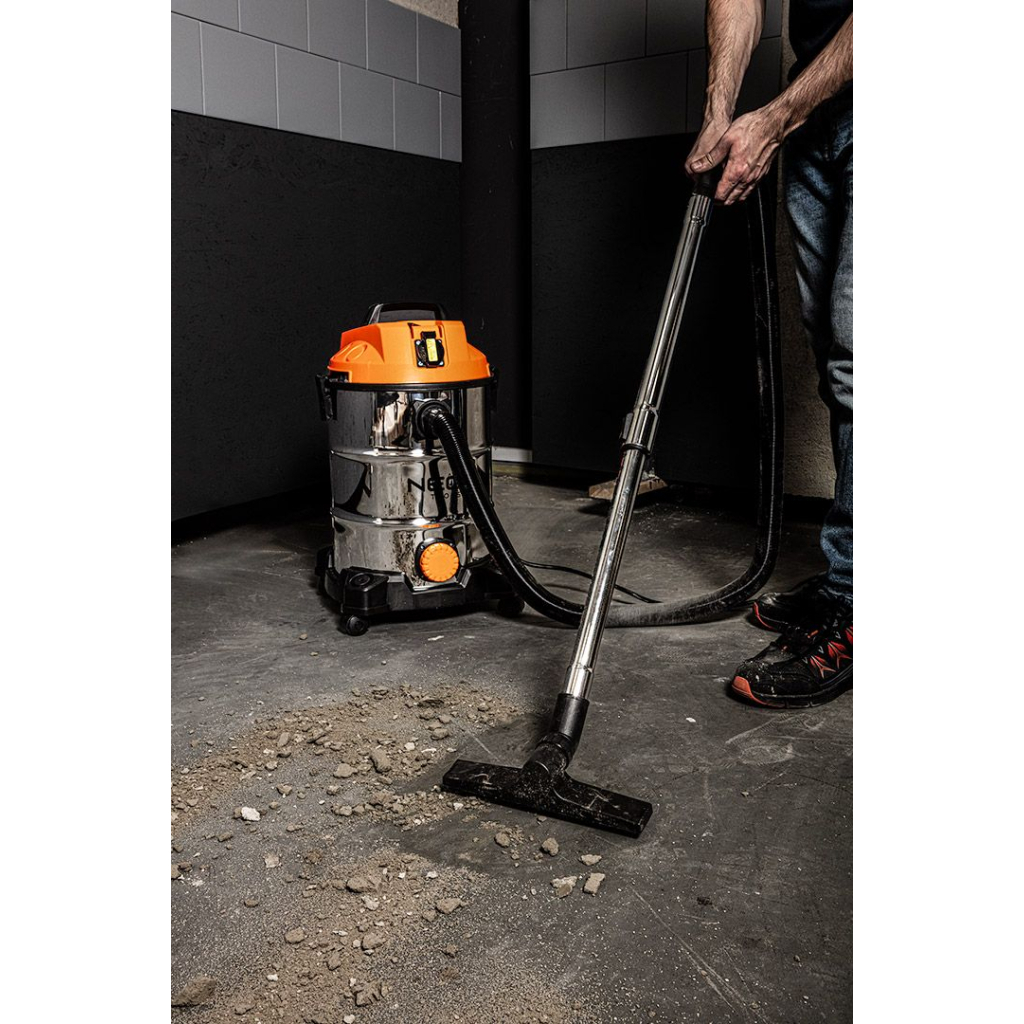 Пилосос будівельний Neo Tools 1400Вт, 18 кПа, 30л, HEPA, колеса, 5.92кг (04-738) - изображение 3