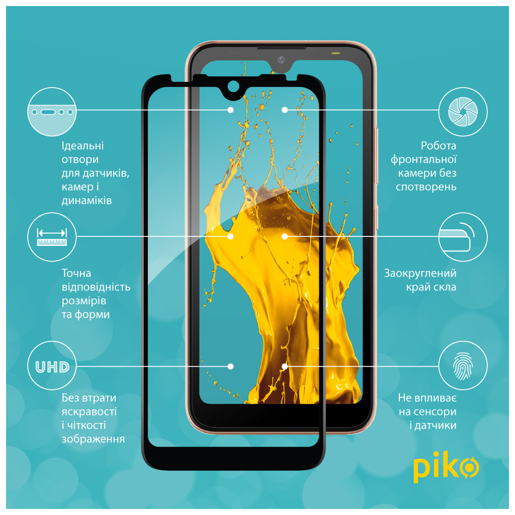 Скло захисне Piko Full Glue Tecno Pop 5 Go Black (1283126573385) - зображення 2