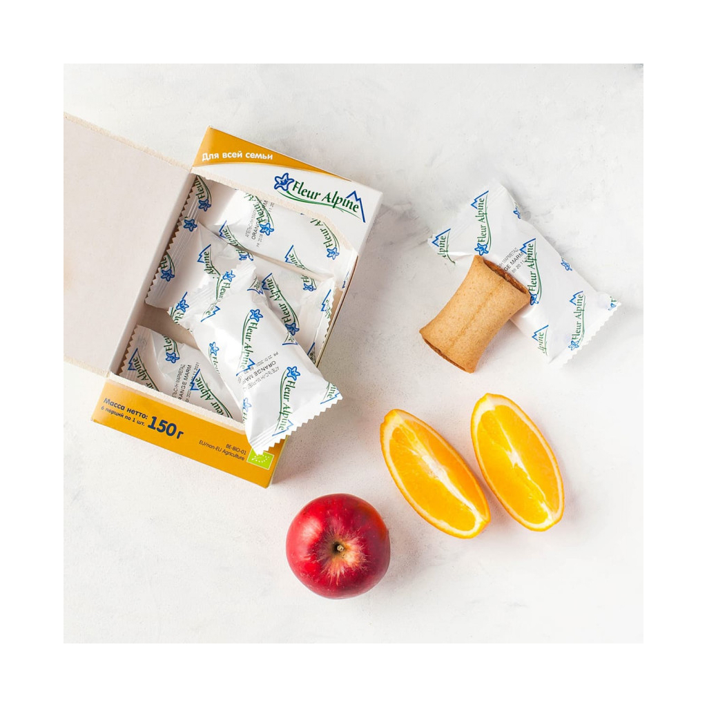 Дитяче печиво Fleur Alpine органічне яблучно-апельсиновий мармелад 150 г (5412916941394) - изображение 2