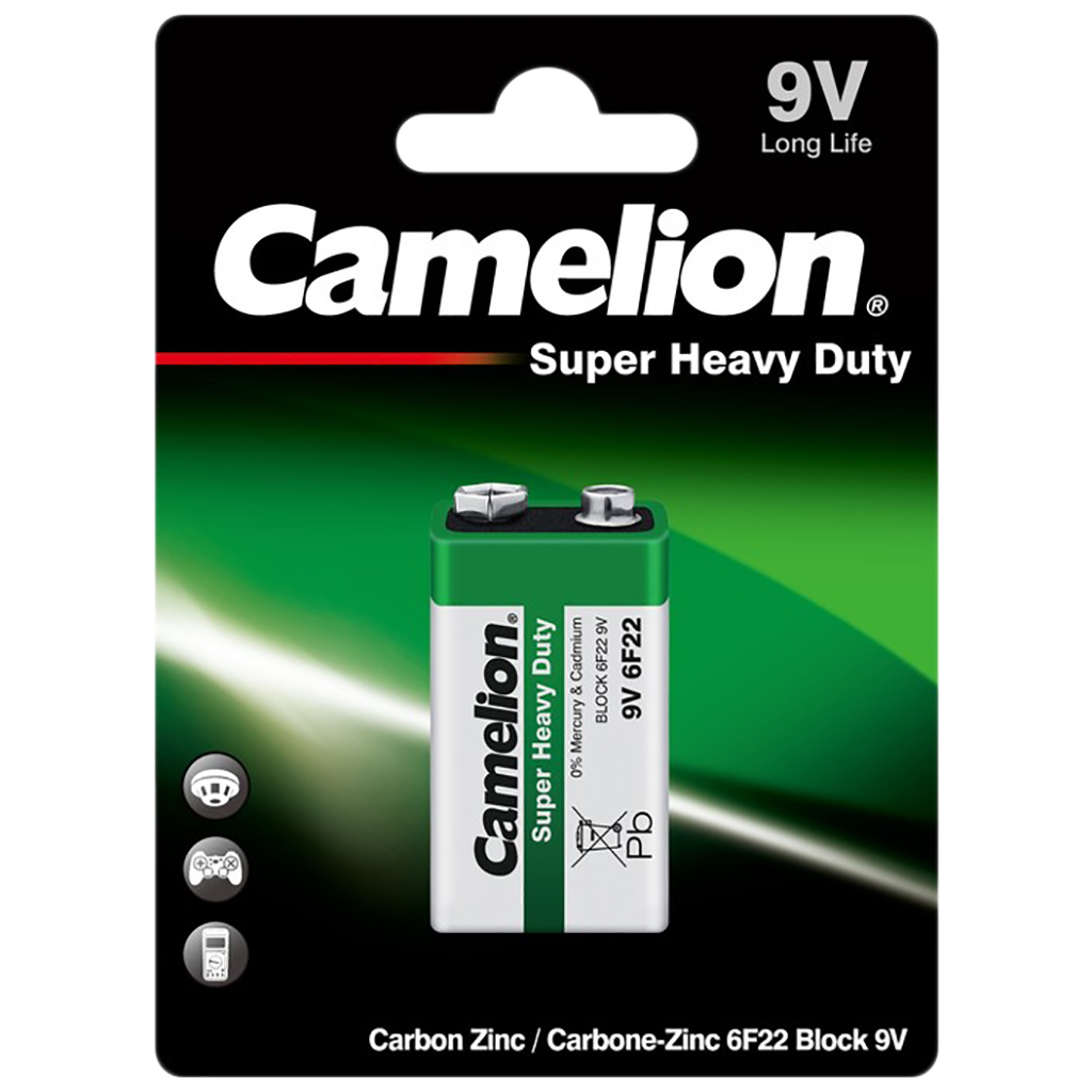Батарейка Camelion Крона 6F22 9V Super Heavy Duty Green * 1 (6F22-SP1G) - зображення 2