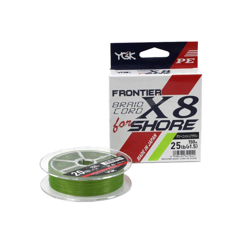 Шнур YGK Frontier Braid Cord X8 150m Green 1.0/0.165mm 16lb/7.2kg (5545.02.96) - изображение 1