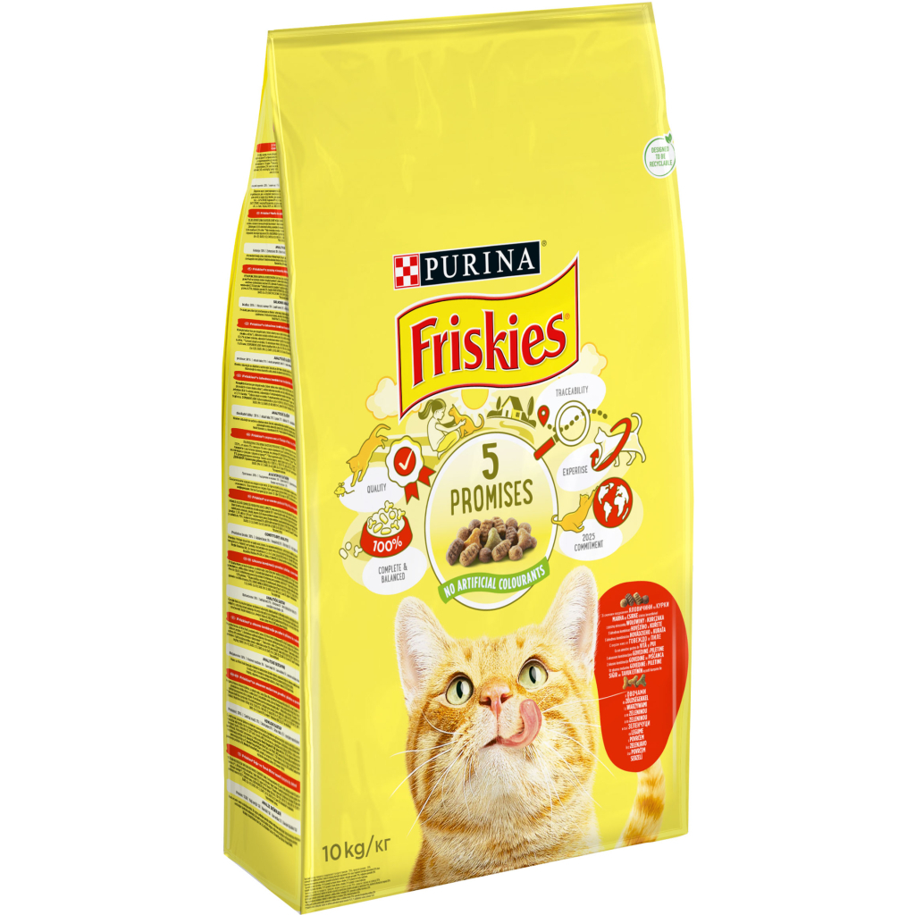 Сухий корм для кішок Purina Friskies з яловичиною, куркою і овочами 10 кг (5997204569004) - зображення 1