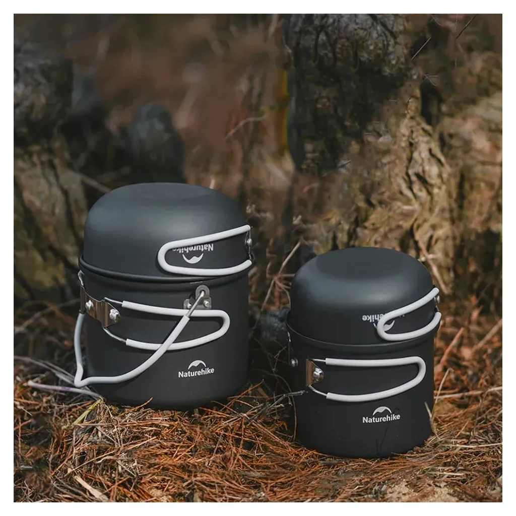 Набір туристичного посуду Naturehike NH18T018-G, алюміній, 2 каструлі, 2 кришки (6927595785515) - зображення 10