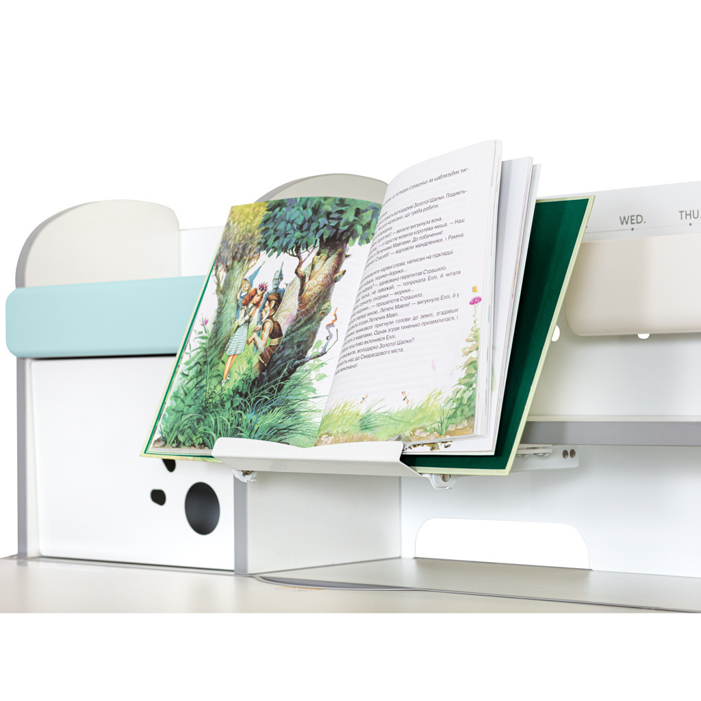 Парта Mealux Edmonton Multicolor BL з полицею (BD-610 W/МС + BL с полкой) - зображення 6