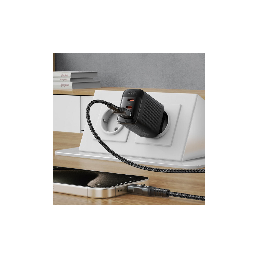 Зарядний пристрій Acefast 2xUSB-C + 1xUSB 67W GaN black (6974316284048) - зображення 6