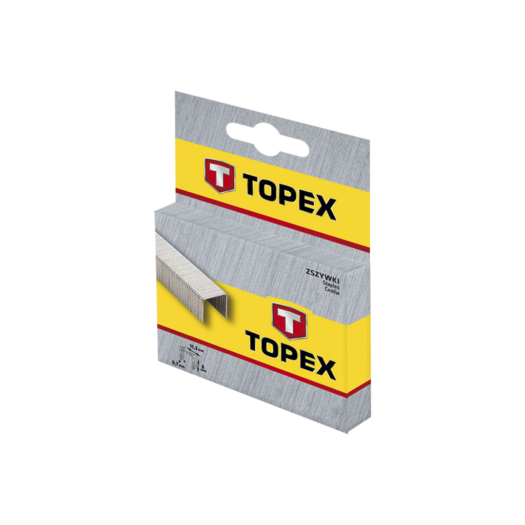 Скоби для будівельного степлера Topex 10 мм, 1000 шт, тип J (41E310) - зображення 2