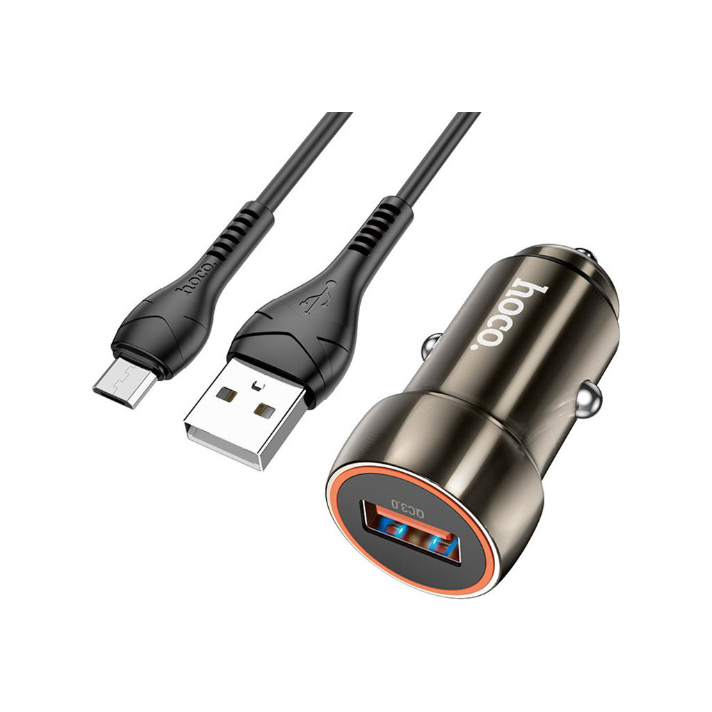 Зарядний пристрій HOCO Z46 USB Metal Gray (6931474770295) - зображення 2