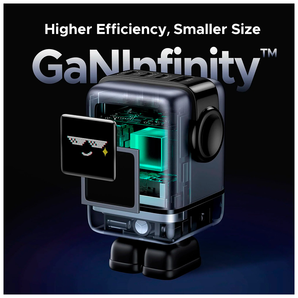 Зарядний пристрій UGREEN 1xUSB + 3xUSB-C GaN 100W Robot X688 gray (45515B) - зображення 8