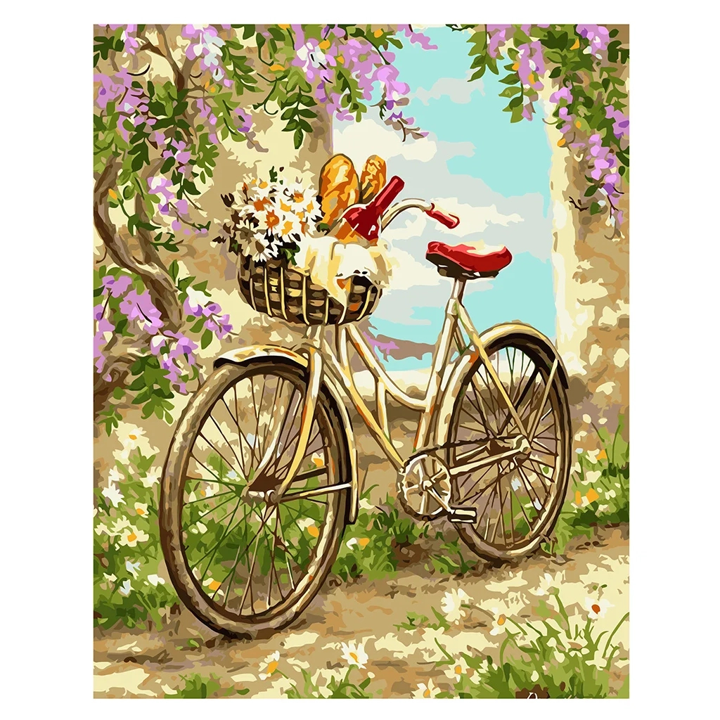 Картина по номерам Strateg Велосипед у саду 40х50 см (VA-1286) - зображення 1