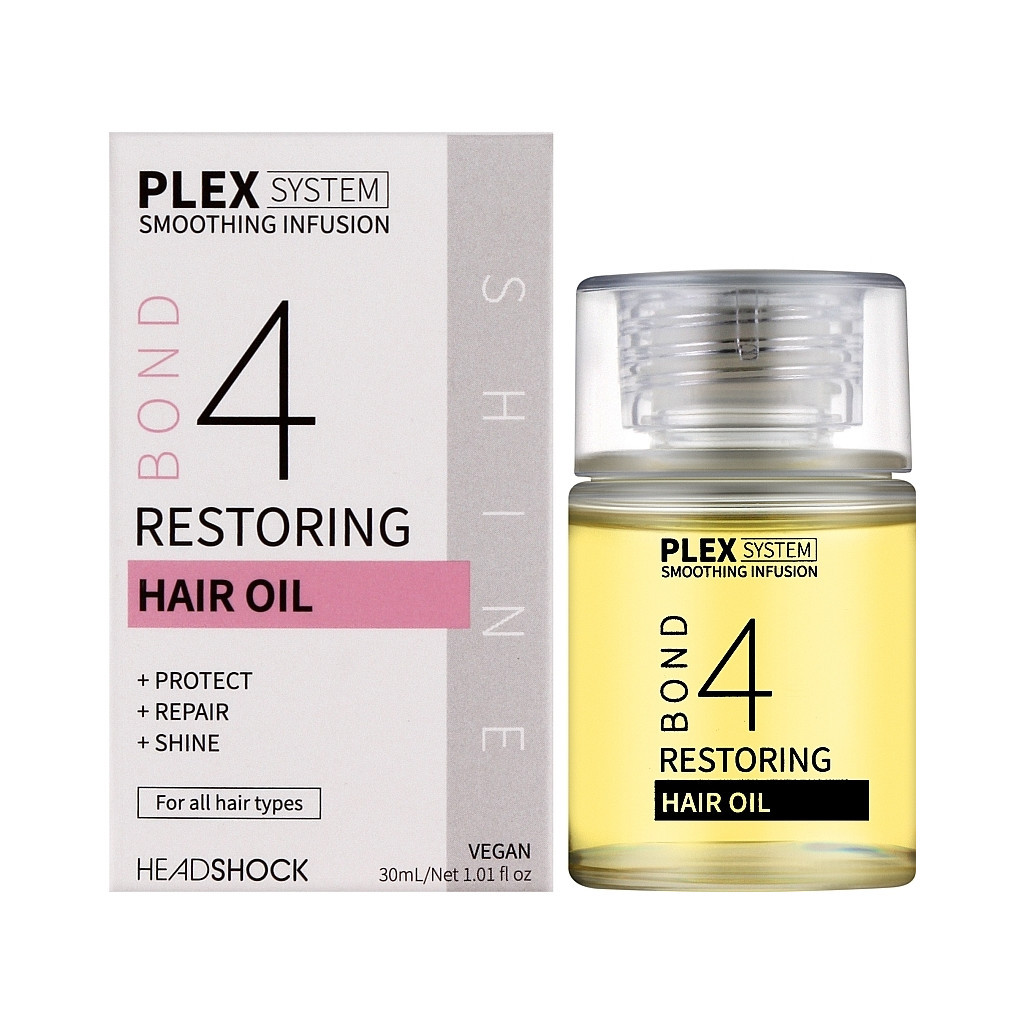 Олія для волосся Headshock Plex System Restoring Hair Oil №4 Відновлювальна 30 мл (5031413936032) - изображение 2