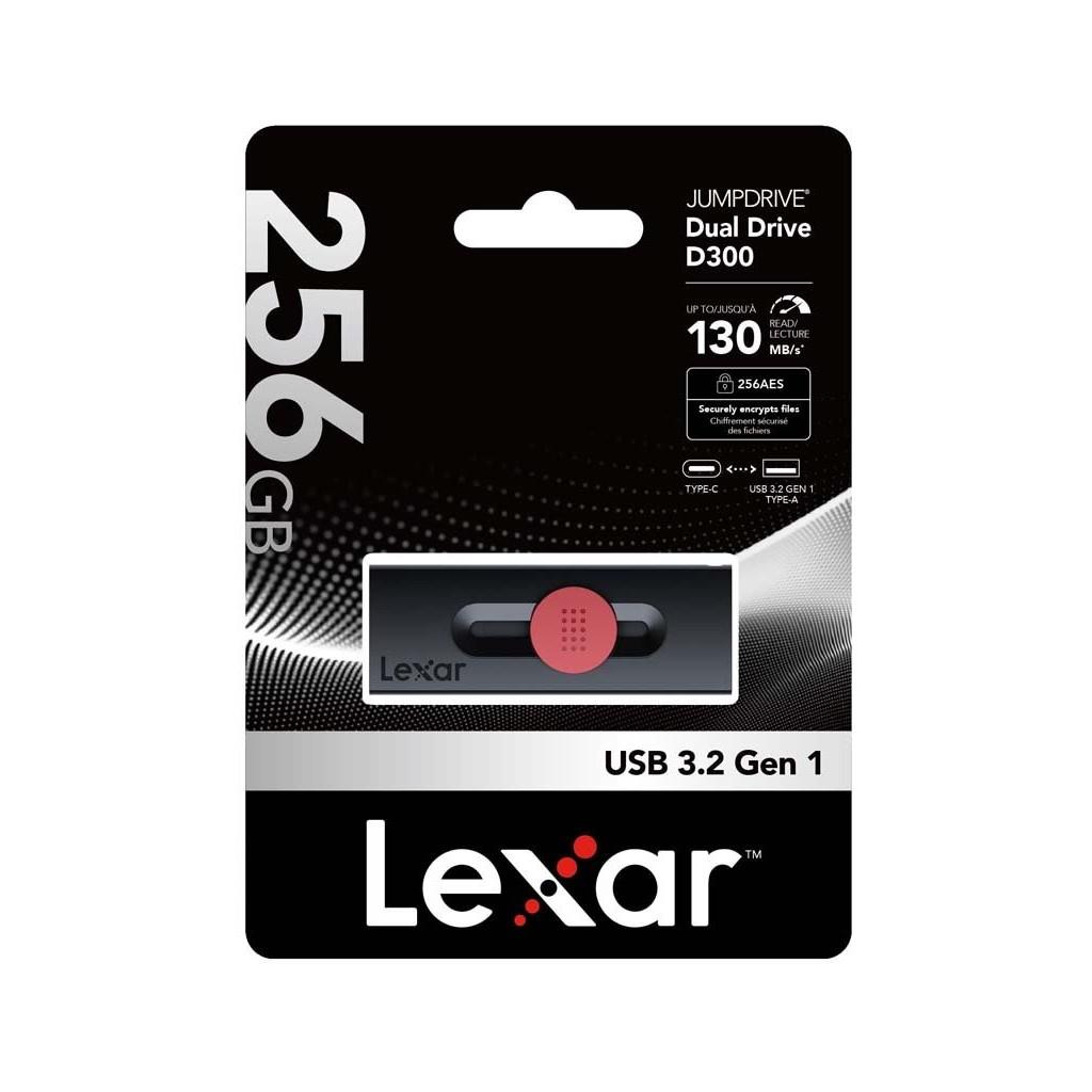 USB флеш накопичувач Lexar 256GB JumpDrive Dual Drive D300 USB/Type-C3.2 (LJDD300256G-BNBNG) - зображення 4