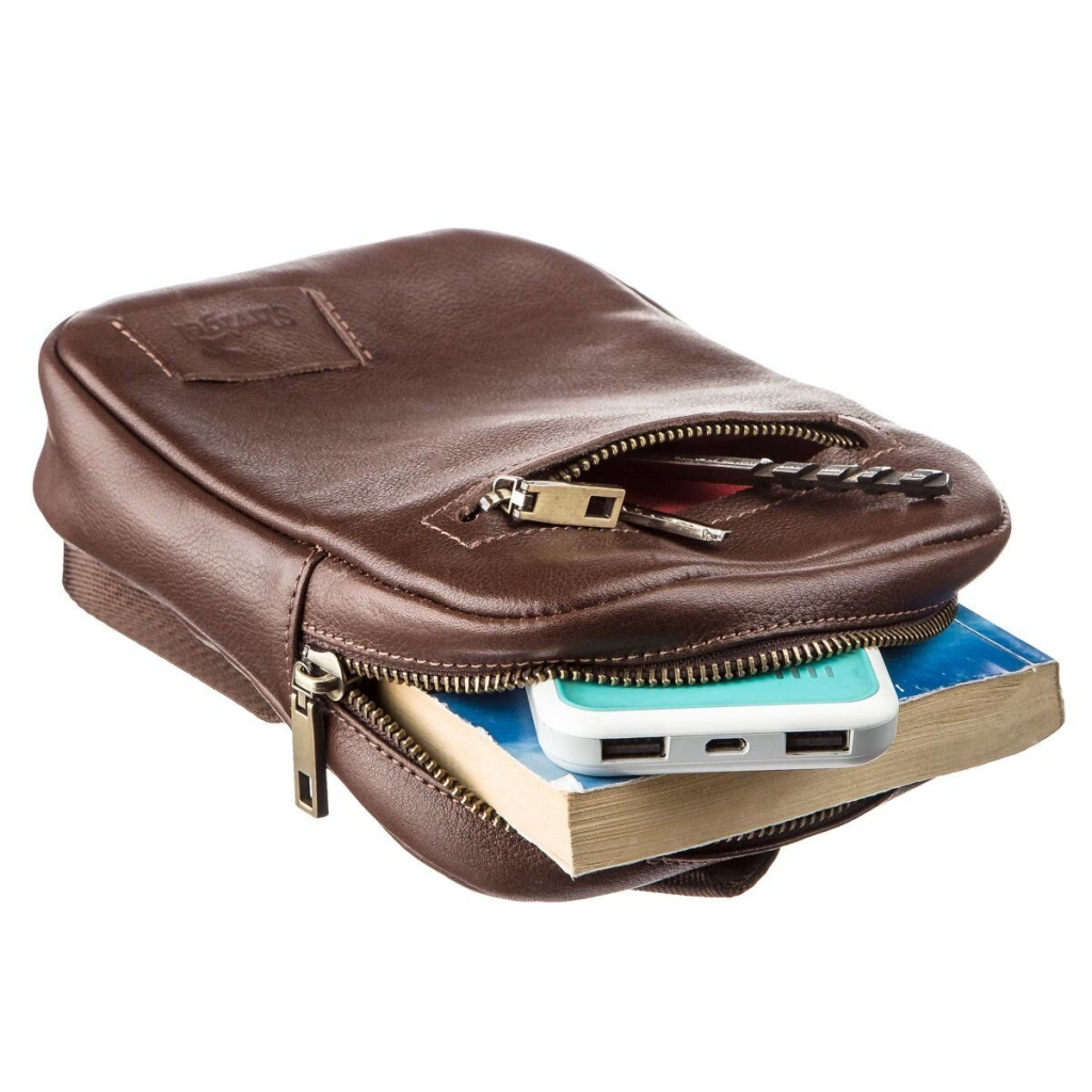 Сумка Shvigel Чоловіча шкіряна Коричнева (19103) - зображення 5