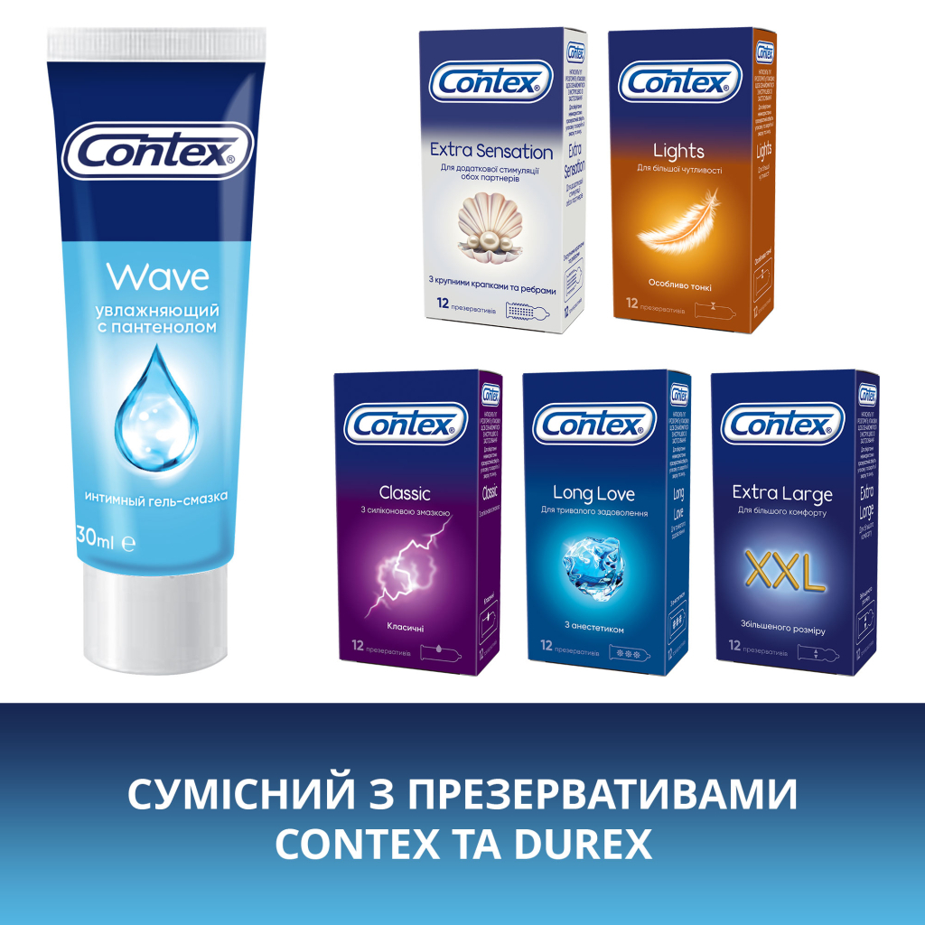 Інтимний гель-змазка Contex Wave зволожуючий з пантенолом (лубрикант) 30 мл (5060040304518) - изображение 5