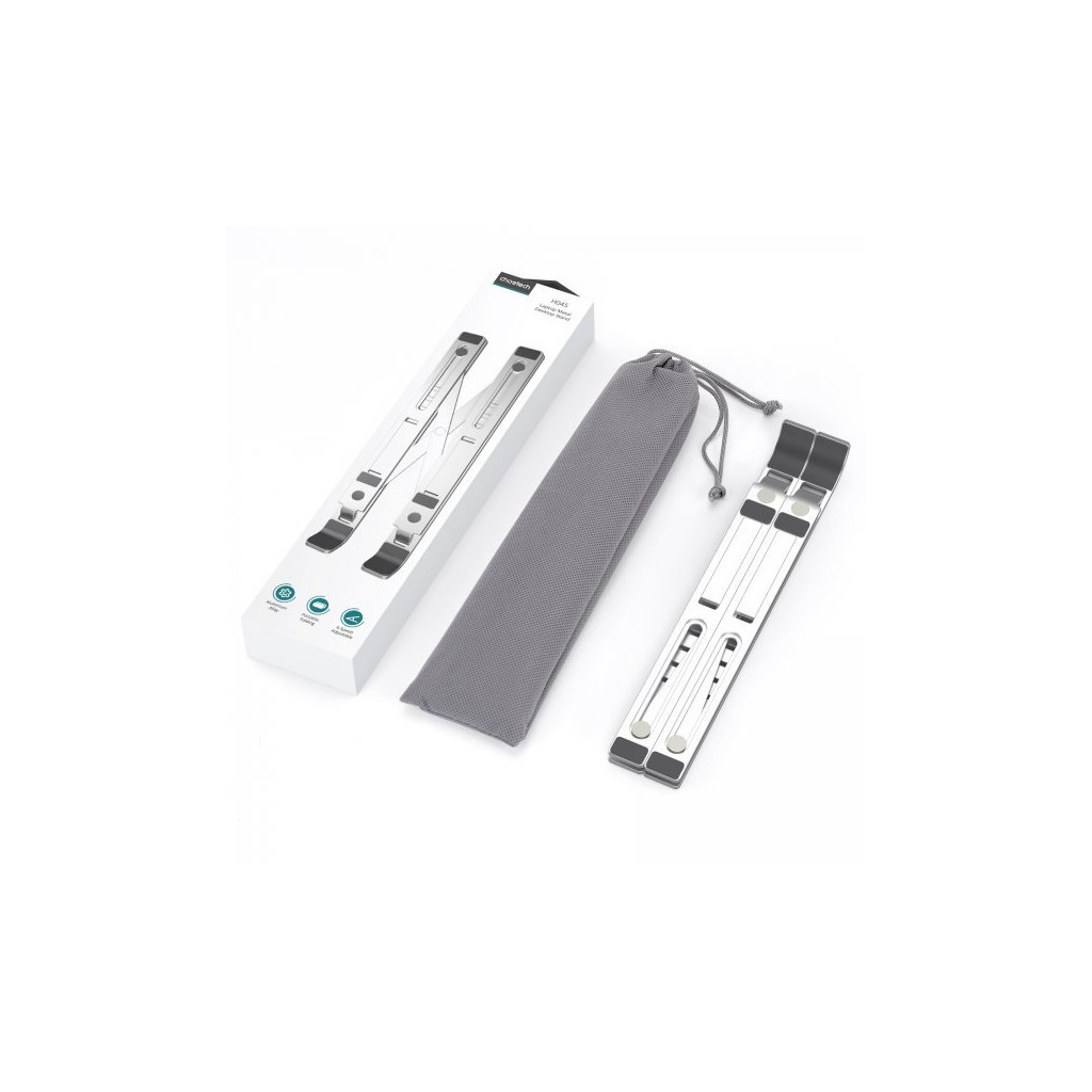 Підставка до ноутбука Choetech до 15", алюміній, компактна конструкція (H045-SL) - зображення 4