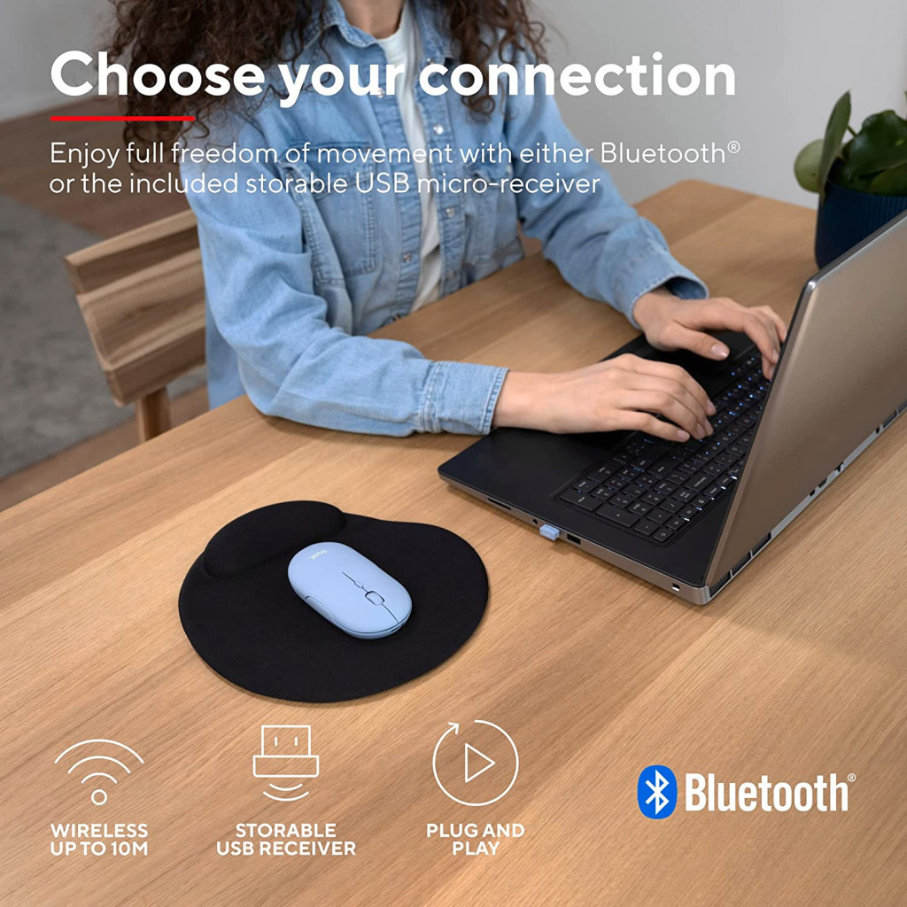 Мишка Trust Puck Wireless/Bluetooth Silent Blue (24126) - зображення 12