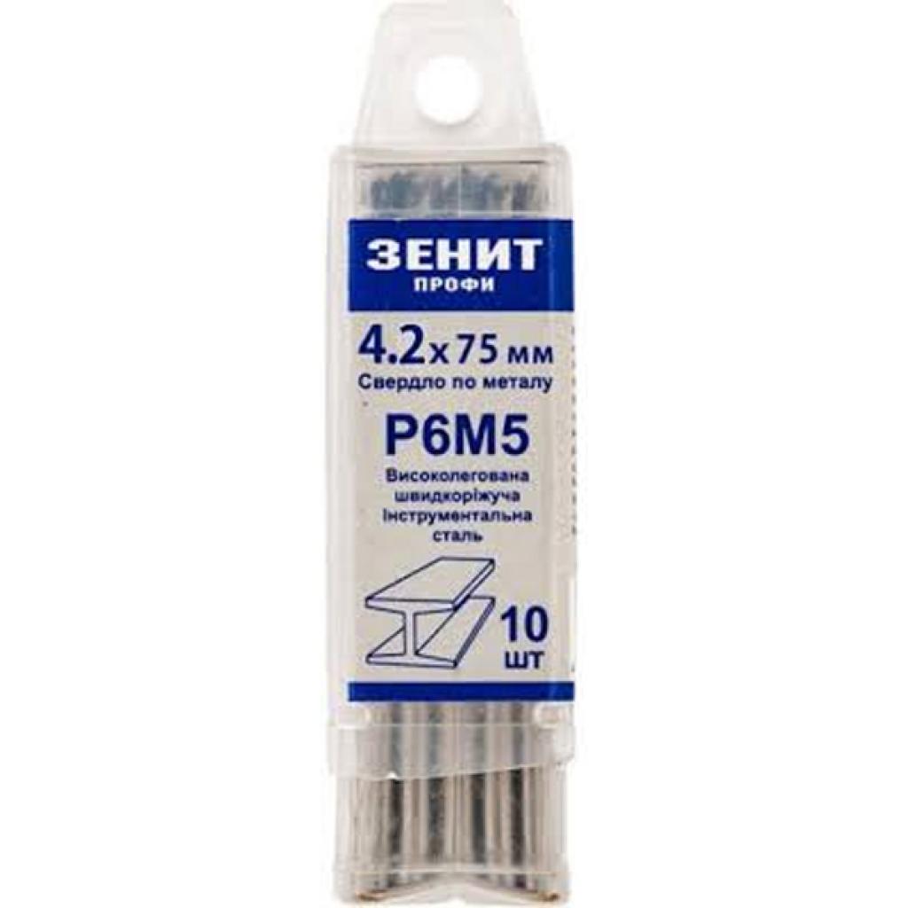 Свердло Зеніт "ПРОФІ" Р6М5 по металу 4.2х75 мм (10 шт) (30200042) - зображення 1