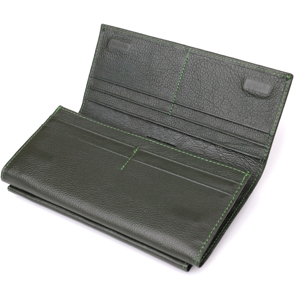 Гаманець ST Leather З натуральної шкіри Зелений (23068) - зображення 6